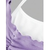 image:imageRoseSeek Girls Halter Crop Tops Colorblock Bowknot Fake Two Piece Cute Summer T Shirt Y2k Tops TrendyMauve Purple