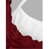 image:imageRoseSeek Girls Halter Crop Tops Colorblock Bowknot Fake Two Piece Cute Summer T Shirt Y2k Tops TrendyRed