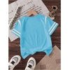 image:imageRoseSeek Girls Jersey Shirts Color Block Number Graphic Tees Short Sleeve Crew Neck Sports T ShirtBlue