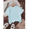 image:imageRoseSeek Girls Jersey Shirts Color Block Number Graphic Tees Short Sleeve Crew Neck Sports T ShirtLight Blue