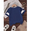 image:imageRoseSeek Girls Jersey Shirts Color Block Number Graphic Tees Short Sleeve Crew Neck Sports T ShirtMulticolor Blue