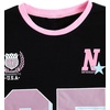 image:imageRoseSeek Girls Jersey Shirts Color Block Number Graphic Tees Short Sleeve Crew Neck Sports T ShirtNumber Black and Pink