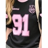 image:imageRoseSeek Girls Jersey Shirts Color Block Number Graphic Tees Short Sleeve Crew Neck Sports T ShirtPink