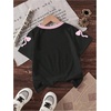 image:imageRoseSeek Girls Jersey Shirts Color Block Number Graphic Tees Short Sleeve Crew Neck Sports T ShirtPink