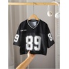 image:imageRoseSeek Girls Jersey Shirts Number Graphic Tees Half Sleeve Hip Hop Y2k Crop Tops Football JerseyBlack