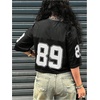 image:imageRoseSeek Girls Jersey Shirts Number Graphic Tees Half Sleeve Hip Hop Y2k Crop Tops Football JerseyBlack