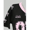 image:imageRoseSeek Girls Jersey Y2K Oversized Graphic Number Print Tops V Neck Short Sleeve T Shirt Hip Pop Tee StreetwearBlack and Pink