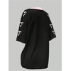 image:imageRoseSeek Girls Jersey Y2K Oversized Graphic Number Print Tops V Neck Short Sleeve T Shirt Hip Pop Tee StreetwearBlack and Pink