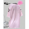 image:imageRoseSeek Girls Jersey Y2K Oversized Graphic Number Print Tops V Neck Short Sleeve T Shirt Hip Pop Tee StreetwearLetter Pink
