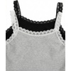 image:imageRoseSeek Girls Lace Tank Tops Ribbed Knit Sleeveless Basic Tank Shirts Cute Camisole TopsBlack and Grey