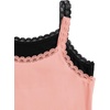 image:imageRoseSeek Girls Lace Tank Tops Ribbed Knit Sleeveless Basic Tank Shirts Cute Camisole TopsBlack and Pink