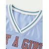 image:imageRoseSeek Girls Leopard Bows Graphic Tees Oversized Football Jersey Mesh Color Block Short Sleeve T ShirtBlue