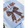 image:imageRoseSeek Girls Leopard Bows Graphic Tees Oversized Football Jersey Mesh Color Block Short Sleeve T ShirtBlue
