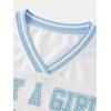 image:imageRoseSeek Girls Leopard Bows Graphic Tees Oversized Football Jersey Mesh Color Block Short Sleeve T ShirtBlue and White