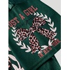 image:imageRoseSeek Girls Leopard Bows Graphic Tees Oversized Football Jersey Mesh Color Block Short Sleeve T ShirtDark Green