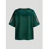 image:imageRoseSeek Girls Leopard Bows Graphic Tees Oversized Football Jersey Mesh Color Block Short Sleeve T ShirtDark Green
