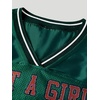 image:imageRoseSeek Girls Leopard Bows Graphic Tees Oversized Football Jersey Mesh Color Block Short Sleeve T ShirtDark Green