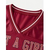 image:imageRoseSeek Girls Leopard Bows Graphic Tees Oversized Football Jersey Mesh Color Block Short Sleeve T ShirtDark Red