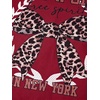 image:imageRoseSeek Girls Leopard Bows Graphic Tees Oversized Football Jersey Mesh Color Block Short Sleeve T ShirtDark Red