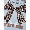 image:imageRoseSeek Girls Leopard Bows Graphic Tees Oversized Football Jersey Mesh Color Block Short Sleeve T ShirtLight Grey