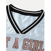 image:imageRoseSeek Girls Leopard Bows Graphic Tees Oversized Football Jersey Mesh Color Block Short Sleeve T ShirtLight Grey