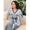 image:imageRoseSeek Girls Leopard Bows Graphic Tees Oversized Football Jersey Mesh Color Block Short Sleeve T ShirtLight Grey