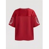 image:imageRoseSeek Girls Leopard Bows Graphic Tees Oversized Football Jersey Mesh Color Block Short Sleeve T ShirtMedium Red