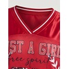 image:imageRoseSeek Girls Leopard Bows Graphic Tees Oversized Football Jersey Mesh Color Block Short Sleeve T ShirtMedium Red