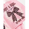 image:imageRoseSeek Girls Leopard Bows Graphic Tees Oversized Football Jersey Mesh Color Block Short Sleeve T ShirtPink