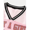 image:imageRoseSeek Girls Leopard Bows Graphic Tees Oversized Football Jersey Mesh Color Block Short Sleeve T ShirtPink