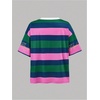 image:imageRoseSeek Girls Leopard Bows Graphic Tees Oversized Football Jersey Mesh Color Block Short Sleeve T ShirtPink Green