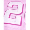 image:imageRoseSeek Girls Leopard Bows Graphic Tees Oversized Football Jersey Mesh Color Block Short Sleeve T ShirtPink and White