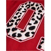 image:imageRoseSeek Girls Leopard Bows Graphic Tees Oversized Football Jersey Mesh Color Block Short Sleeve T ShirtRed