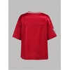 image:imageRoseSeek Girls Leopard Bows Graphic Tees Oversized Football Jersey Mesh Color Block Short Sleeve T ShirtRed