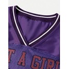image:imageRoseSeek Girls Leopard Bows Graphic Tees Oversized Football Jersey Mesh Color Block Short Sleeve T ShirtViolet Purple