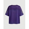 image:imageRoseSeek Girls Leopard Bows Graphic Tees Oversized Football Jersey Mesh Color Block Short Sleeve T ShirtViolet Purple