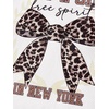 image:imageRoseSeek Girls Leopard Bows Graphic Tees Oversized Football Jersey Mesh Color Block Short Sleeve T ShirtWhite