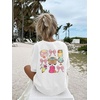 image:imageRoseSeek Girls Letter Animal Graphic Tees Short Sleeve Crewneck T Shirts Oversized Vacation Summer TopsBeige White