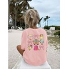 image:imageRoseSeek Girls Letter Animal Graphic Tees Short Sleeve Crewneck T Shirts Oversized Vacation Summer TopsBright Pink