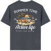 image:imageRoseSeek Girls Letter Animal Graphic Tees Short Sleeve Crewneck T Shirts Oversized Vacation Summer TopsDark Grey and White