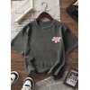 image:imageRoseSeek Girls Letter Animal Graphic Tees Short Sleeve Crewneck T Shirts Oversized Vacation Summer TopsDeep Grey and Pink