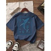 image:imageRoseSeek Girls Letter Animal Graphic Tees Short Sleeve Crewneck T Shirts Oversized Vacation Summer TopsDeep Royal Blue
