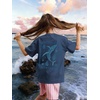 image:imageRoseSeek Girls Letter Animal Graphic Tees Short Sleeve Crewneck T Shirts Oversized Vacation Summer TopsDeep Royal Blue