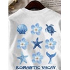 image:imageRoseSeek Girls Letter Animal Graphic Tees Short Sleeve Crewneck T Shirts Oversized Vacation Summer TopsFloral White