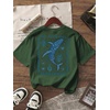 image:imageRoseSeek Girls Letter Animal Graphic Tees Short Sleeve Crewneck T Shirts Oversized Vacation Summer TopsGreen