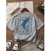 image:imageRoseSeek Girls Letter Animal Graphic Tees Short Sleeve Crewneck T Shirts Oversized Vacation Summer TopsLight Grey