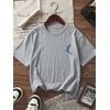 image:imageRoseSeek Girls Letter Animal Graphic Tees Short Sleeve Crewneck T Shirts Oversized Vacation Summer TopsLight Grey
