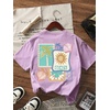 image:imageRoseSeek Girls Letter Animal Graphic Tees Short Sleeve Crewneck T Shirts Oversized Vacation Summer TopsMauve Purple