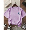 image:imageRoseSeek Girls Letter Animal Graphic Tees Short Sleeve Crewneck T Shirts Oversized Vacation Summer TopsMedium Mauve Purple