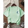 image:imageRoseSeek Girls Letter Animal Graphic Tees Short Sleeve Crewneck T Shirts Oversized Vacation Summer TopsMint Green
